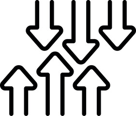 Poster - Barter direction icon outline vector. System cash. Finance exchange