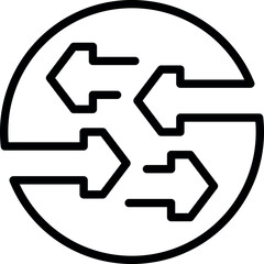 Poster - Barter system icon outline vector. Coin payment. Crypto bank