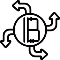 Poster - Barter change icon outline vector. Payment bitcoin. Card cash