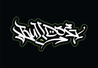graffiti tag word of BULLDOG