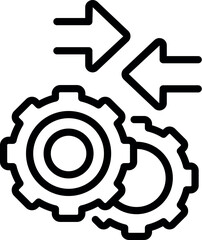 Poster - Gear system barter icon outline vector. Payment digital. Rich data