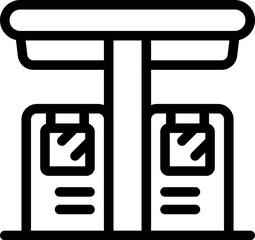 Poster - Gasoline station icon outline vector. Diesel energy. Trailer liquid