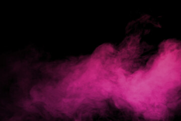 Wall Mural - pink powder explosion on black background.