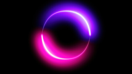 Poster - blue neon light circle