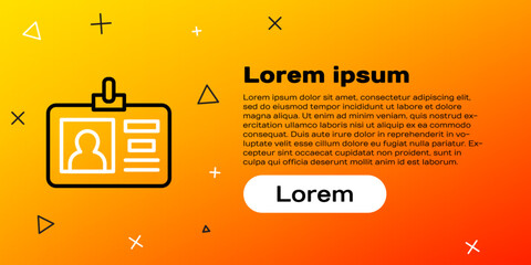 Poster - Line Identification badge icon isolated on yellow background. It can be used for presentation, identity of the company, advertising. Colorful outline concept. Vector