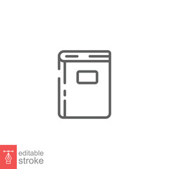 Poster - Dictionary book icon. Simple outline style. Literature, encyclopedia, library, education concept. Thin line symbol. Vector illustration isolated on white background. Editable stroke EPS 10.