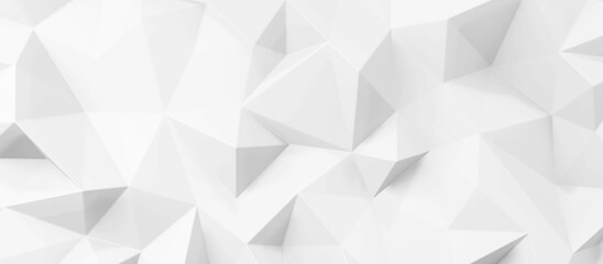 Wall Mural - Abstract. Geometric polygon white background. 3d render.