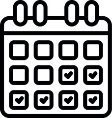 Poster - launch project calendar icon outline vector. creative target. boost grow