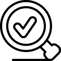 Poster - magnifier approved icon outline vector. creative target. app idea