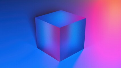 Aufkleber - orange and blue cube