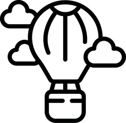 Poster - air balloon start project icon outline vector. report target. boost app