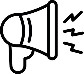 Poster - megaphone new project icon outline vector. creative target. space success