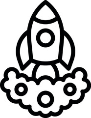 Poster - rocket startup icon outline vector. creative target. brain up