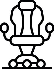 Poster - Gaming chair equipment icon outline vector. Home game. Computer desk