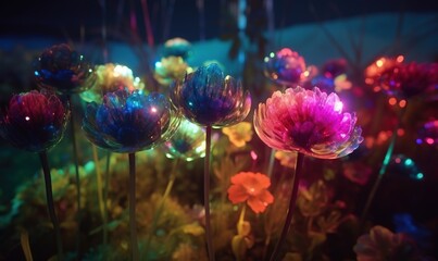 Sticker -  a bunch of flowers that are sitting in the grass together.  generative ai