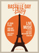 Bastille day party flyer poster social media post design