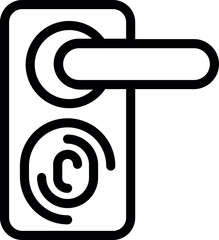 Poster - Fingerprinting door icon outline vector. Privacy touch. Access human
