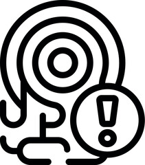 Poster - Fingerprinting error icon outline vector. Id scanner. Criminal touch