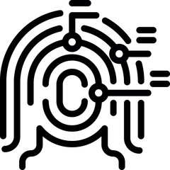 Poster - Fingerprinting icon outline vector. Touch finger. Password key