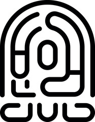 Poster - Fingerprinting scan icon outline vector. Hand touch. Access human