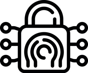 Sticker - Padlock fingerprint icon outline vector. Finger print. Access human