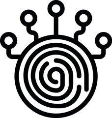 Poster - Access fingerprint icon outline vector. Privacy touch. Human security