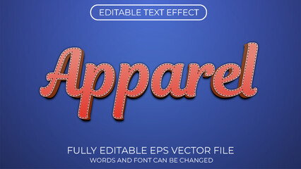 Apparel editable text effect. denim style editable text effect