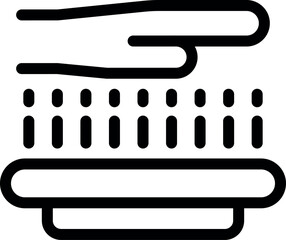 Poster - Palm scanner icon outline vector. Privacy touch. Safety key