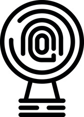 Poster - Safety fingerprint icon outline vector. Human access. Loop display