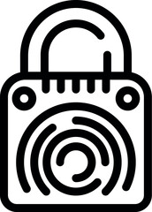 Poster - Lock fingerprint icon outline vector. Hand touch. Security crime