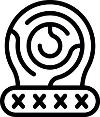 Poster - Digital password icon outline vector. Id scanner. Hand finger