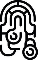 Poster - Human fingerprint icon outline vector. Id scanner. Access lock