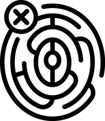 Poster - Rejected fingerprint icon outline vector. Safety key. Access human