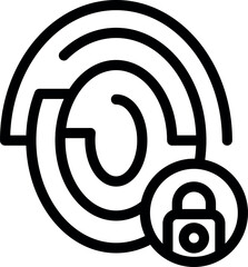 Poster - Fingerprinting locked icon outline vector. Scan print. Criminal detective