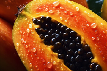 Poster - Fresh Papaya Fruits. Ai generative