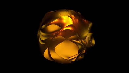 Aufkleber - Volumetric wavy golden sphere