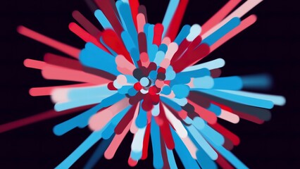 Poster - Explosion of colorful long shapes