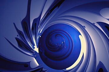 Poster - Abstract blue fractal background