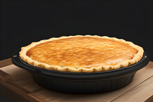 Mince And Cheese Pie On A Black Background