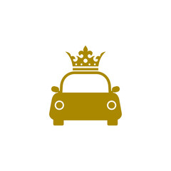 Wall Mural - Car with crown icon isolated on transparent background