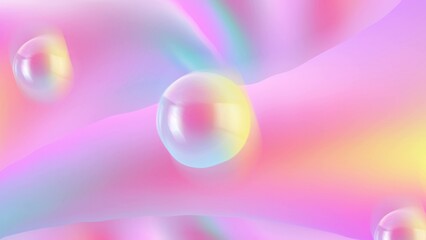 Poster - Gentle abstraction with beautiful light balls in the air, romantic or spring background, 3d render backdrop