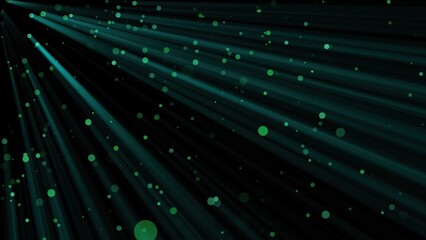 Poster - Abstract bright particles with flares are in space, imitation of rain, modern background, 3d render