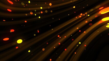 Poster - Abstract bright particles with flares are in space, imitation of rain, modern background, 3d render