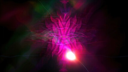 Poster - Radiation abstraction with light - distortion of space with shiny effect, computer generated background, 3D render