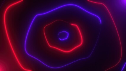 Poster - Abstract neon random shapes with illumination, 3d render backdrop, computer generating