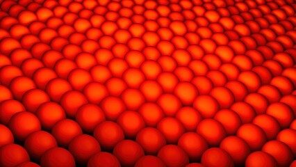 Aufkleber - Many abstract spheres, optical Illusion as sea waves, isometric background, modern computer generated 3D render