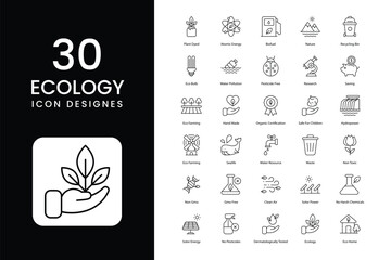 Wall Mural - Ecology icons collection. such as eco nature, eco, plants, green energy, etc,