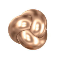Infinite three dimensional shape, 3d rendering. 3D Rendering Metal infinite torus knot isolated on white background.