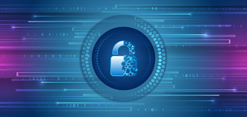Fototapete - Vector illustration of data security services. Data protection, privacy, and internet security concept. Hi-tech various background. Cyber security for business and internet projects.