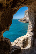 Inside the caves of the Algarve rocks